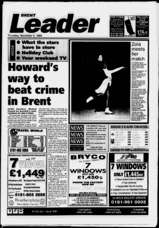 cover page of Brent Leader published on November 2, 1995