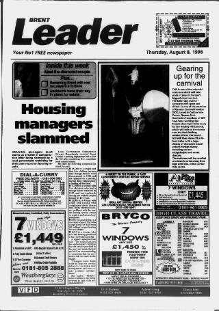 cover page of Brent Leader published on August 8, 1996