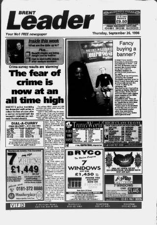 cover page of Brent Leader published on September 26, 1996