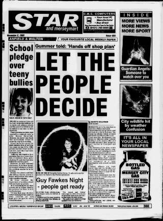 cover page of Anfield & Walton Star published on November 2, 1995