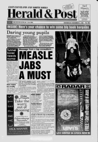 cover page of East Cleveland Herald & Post published on November 2, 1994