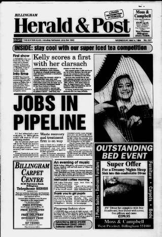 cover page of Billingham & Norton Advertiser published on May 4, 1994