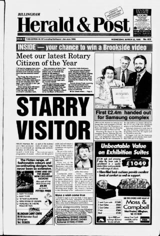 cover page of Billingham & Norton Advertiser published on March 22, 1995