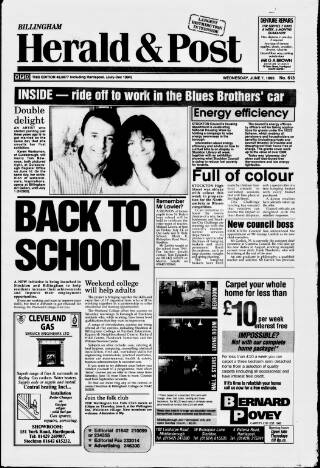 cover page of Billingham & Norton Advertiser published on June 7, 1995