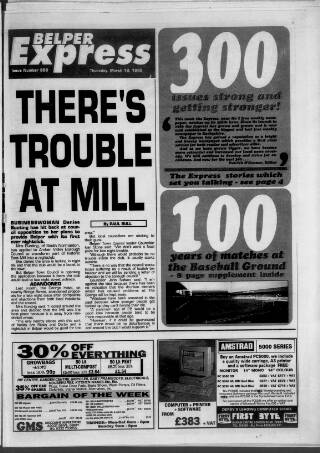 cover page of Belper Express published on March 19, 1992