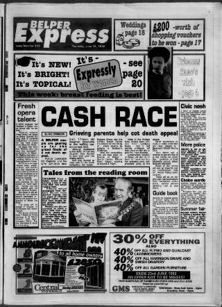 cover page of Belper Express published on June 18, 1992