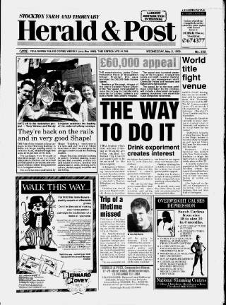 cover page of Stockton & Billingham Herald & Post published on May 2, 1990