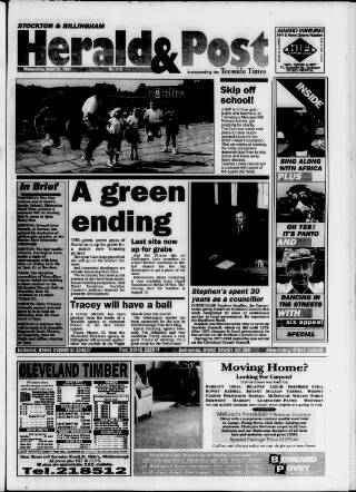 cover page of Stockton & Billingham Herald & Post published on June 18, 1997