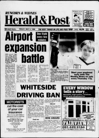 cover page of Runcorn & Widnes Herald & Post published on May 4, 1990