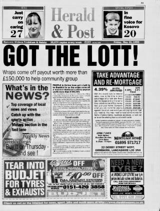 cover page of Runcorn & Widnes Herald & Post published on May 21, 1999