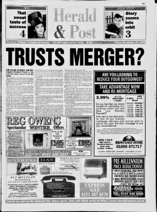 cover page of Runcorn & Widnes Herald & Post published on November 26, 1999