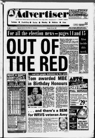cover page of Salford Advertiser published on June 18, 1987
