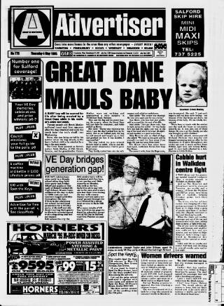 cover page of Salford Advertiser published on May 4, 1995