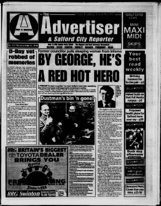 cover page of Salford Advertiser published on June 18, 1998