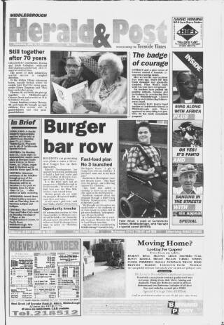 cover page of Middlesbrough Herald & Post published on June 18, 1997