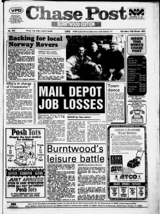 cover page of Burntwood Post published on March 19, 1992