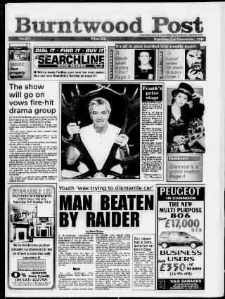cover page of Burntwood Post published on November 2, 1995