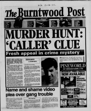 cover page of Burntwood Post published on June 18, 1998