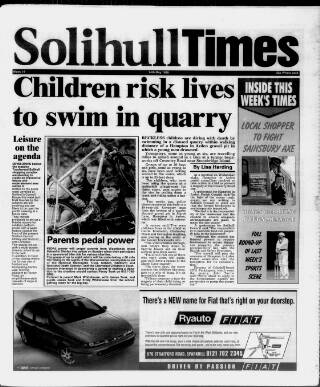 cover page of Solihull Times published on May 14, 1999