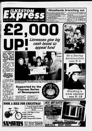 cover page of Ilkeston Express published on September 17, 1992