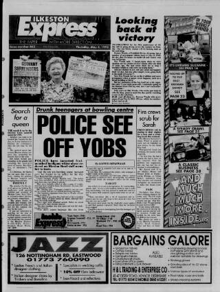 cover page of Ilkeston Express published on May 4, 1995