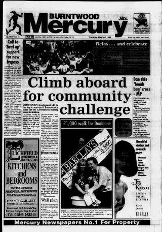 cover page of Burntwood Mercury published on May 2, 1996