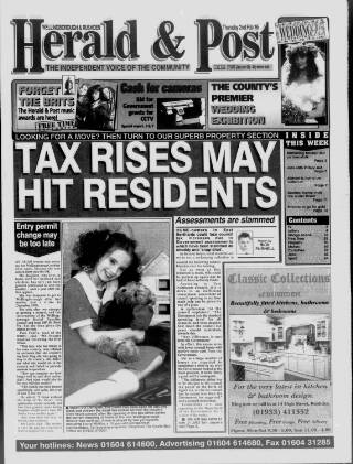 cover page of Wellingborough & Rushden Herald & Post published on February 2, 1995