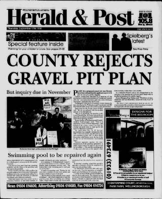 cover page of Wellingborough & Rushden Herald & Post published on September 17, 1998