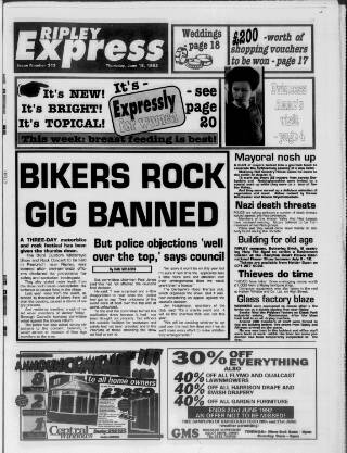 cover page of Ripley Express published on June 18, 1992
