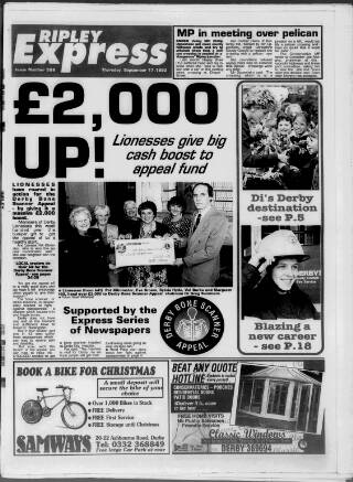 cover page of Ripley Express published on September 17, 1992