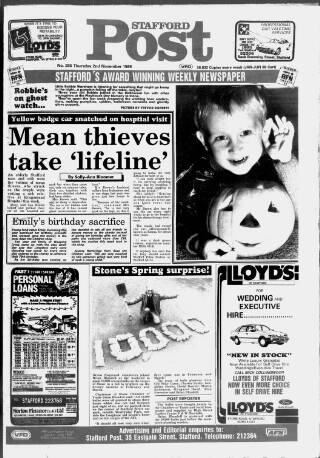 cover page of Stafford Post published on November 2, 1989