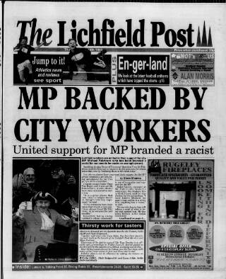 cover page of Lichfield Post published on June 18, 1998