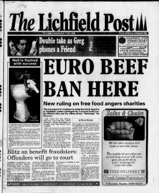cover page of Lichfield Post published on September 17, 1998
