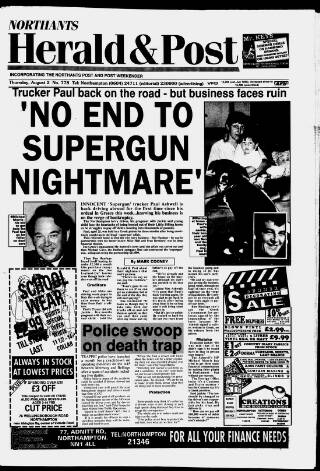 cover page of Northampton Herald & Post published on August 2, 1990