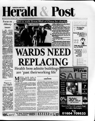 cover page of Northampton Herald & Post published on March 19, 1998