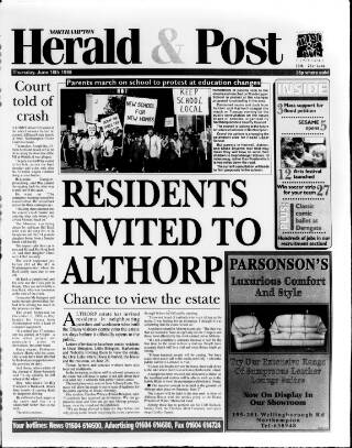 cover page of Northampton Herald & Post published on June 18, 1998