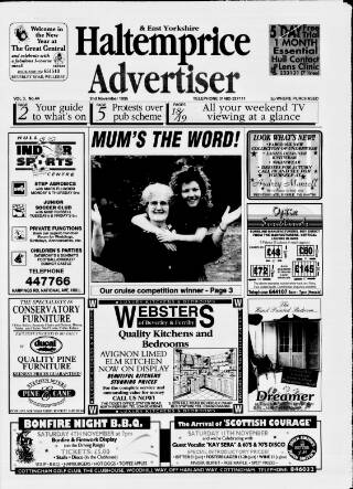 cover page of Haltemprice & East Yorkshire Advertiser published on November 2, 1995