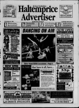 cover page of Haltemprice & East Yorkshire Advertiser published on September 17, 1998