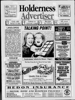 cover page of Holderness Advertiser published on February 2, 1995