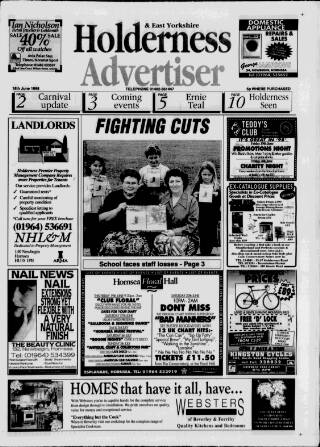 cover page of Holderness Advertiser published on June 18, 1998