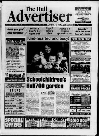 cover page of West Hull Advertiser published on February 24, 1999