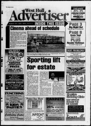 cover page of West Hull Advertiser published on August 4, 1999