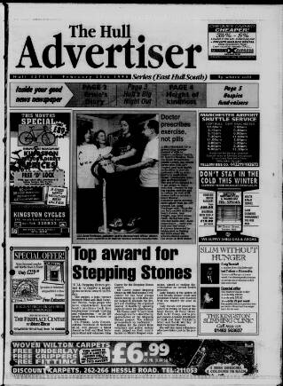 cover page of East Hull Advertiser published on February 25, 1998