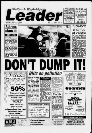 cover page of Walton & Weybridge Leader published on February 2, 1995