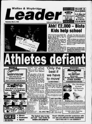 cover page of Walton & Weybridge Leader published on May 2, 1996