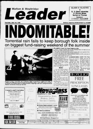 cover page of Walton & Weybridge Leader published on June 18, 1998