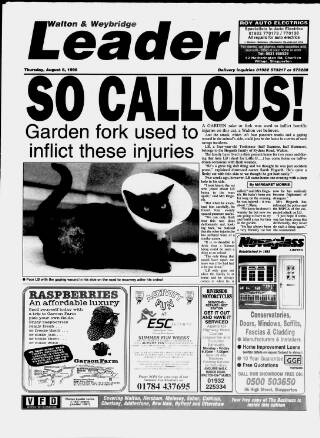 cover page of Walton & Weybridge Leader published on August 6, 1998
