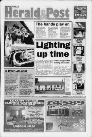 cover page of South Durham Herald & Post published on September 17, 1999