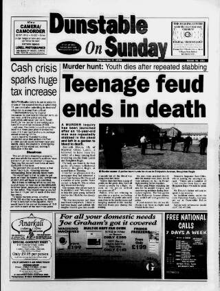 cover page of Dunstable on Sunday published on September 5, 1999