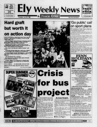 cover page of Ely Weekly News published on June 18, 1998